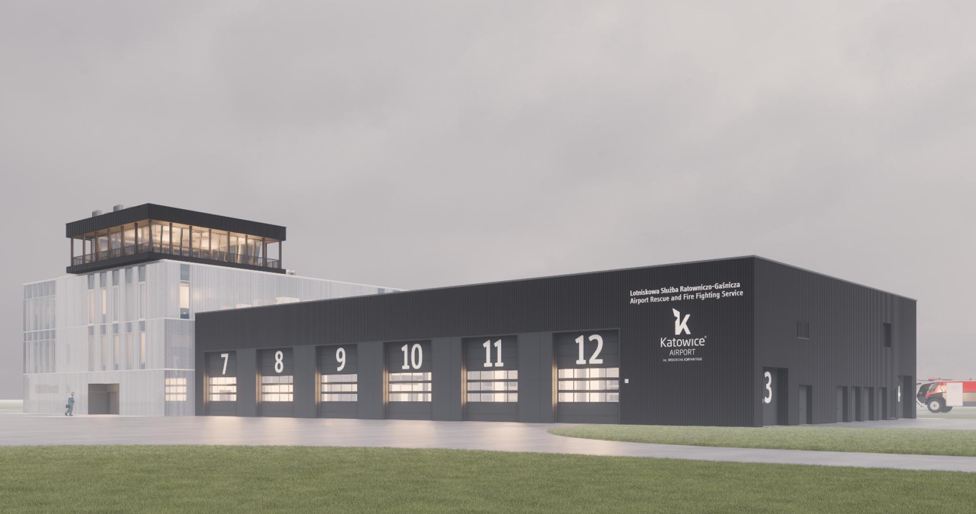 Nowa strażnica Lotniskowej Służby Ratowniczo-Gaśniczej / Program inwestycyjny Katowice Airport 2024–2032